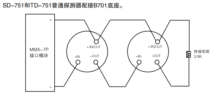 JTW-BCD-TD751普通非编址感温贵州探测器接线图